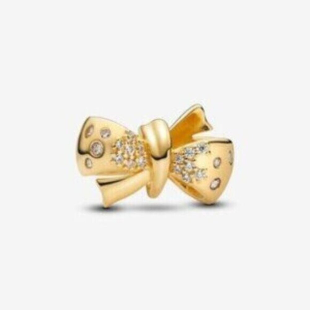 NWT Pandora Authentic Sparkling Bow Pandora Charm